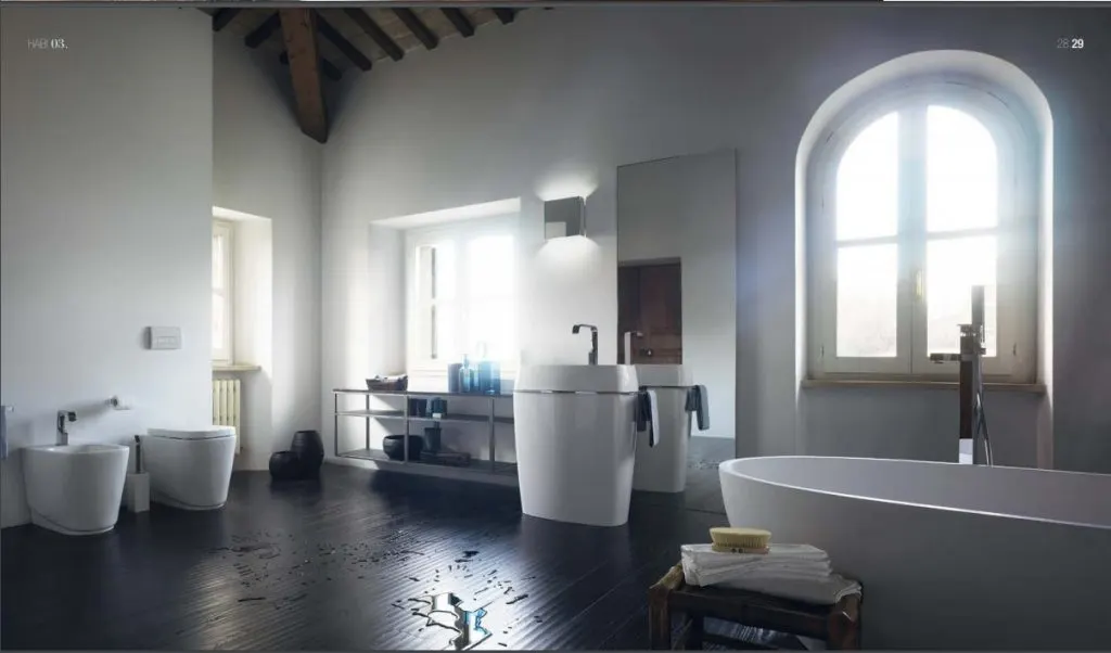 Camera da letto con letto in legno e vista sul giardino